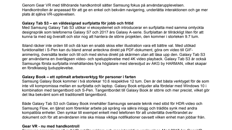 MWC 2017- Samsung stärker upp och breddar sitt ekosystem 