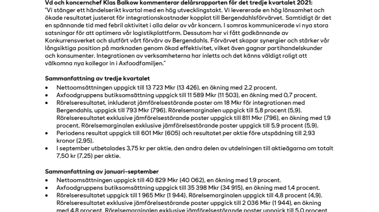 Pressmeddelande Axfood delårsrapport tredje kvartalet 2021.pdf