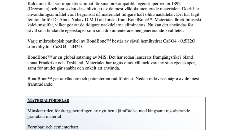 Nytt, innovativt bensubstitut gör användning av dyra membran överflödigt