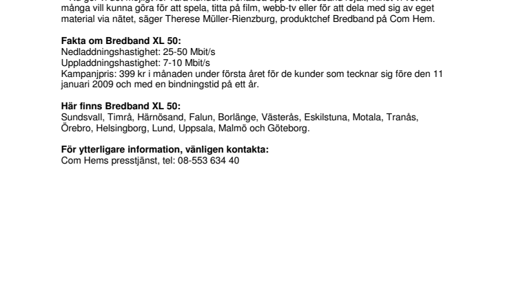 Nu surfar göteborgarna supersnabbt med bredband XL