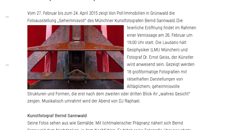 Geheimnisvoll - Vernissage und Ausstellung von Bernd Sannwald