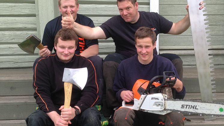 Her er landslaget i Timbersports