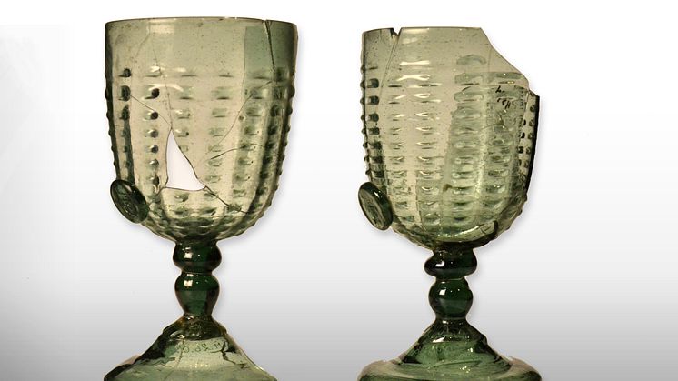 Hertig Karls originalglas från 1500-talet i Sörmlands museums samlingar.