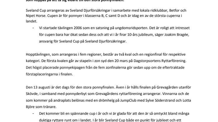10-års jubileum för Sveland Cup! 