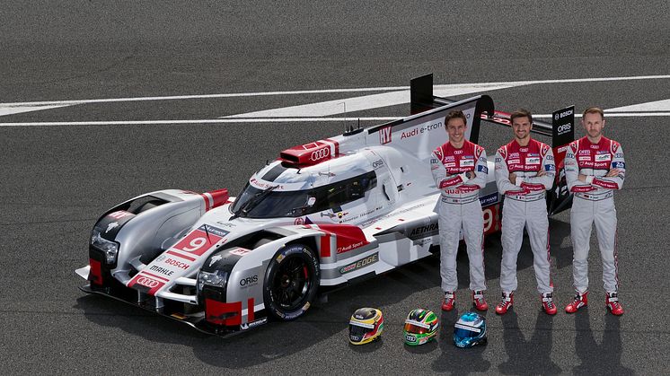 Audi R18 e-tron quattro #9 (Audi Sport Team Joest), Filipe Albuquerque, Marco Bonanomi, René Rast
