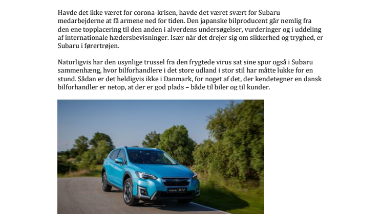Subaru er det sikre valg – i enhver forstand