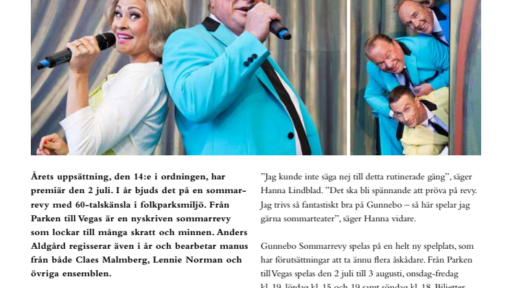 Premiär för sommarrevy på Gunnebo Slott
