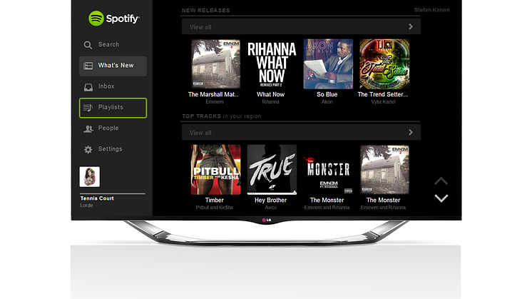 SPOTIFY TILGJENGELIG I LGs SMART-TV