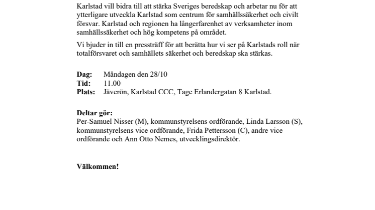 Karlstad – Sveriges andra säkerhetscentrum efter Stockholm