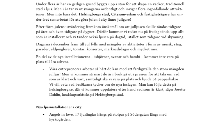 ​Julen kommer tidigt i Helsingborg i år