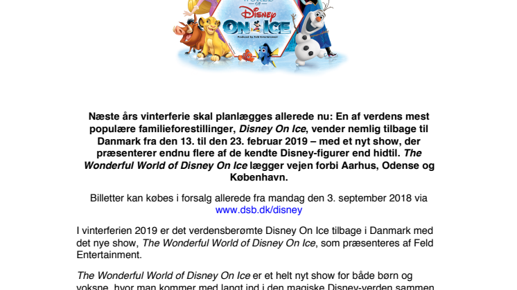 Disney On Ice vender tilbage til Danmark med helt nyt show: The Wonderful World of Disney On Ice