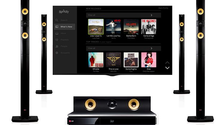 SPOTIFY LANSERES PÅ LGs SMARTE AV-PRODUKTER