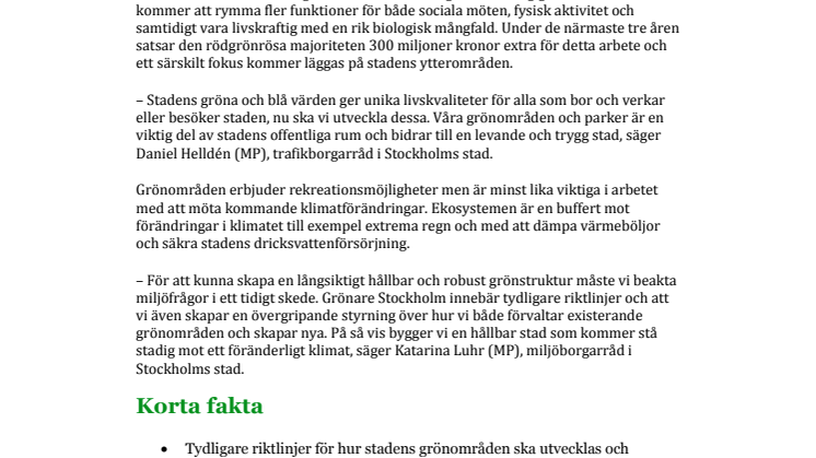 Beslut idag: ny strategi för Stockholms grönska