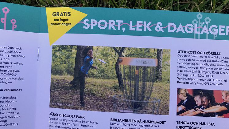 Discgolf är en av aktiviteterna i stadsdelsförvaltningarnas sommarlovsprogram för Järva.