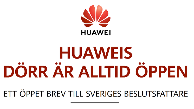 Huawei publicerar öppet brev till svenska beslutsfattare