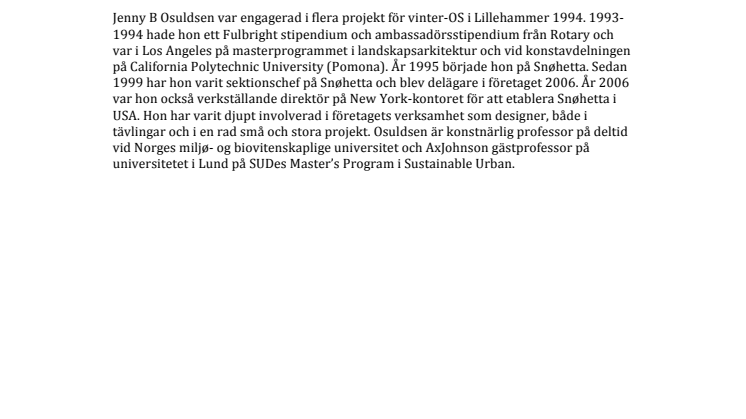Nomineringstext Jenny B Osuldsen