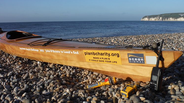 Hi-res image - Ocean Signal - Ocean Signal is sponsoring solo kayaker Roy Beal by providing him with a rescueME PLB1 Personal Locator Beacon and an electronic distress flare, the rescueME EDF1