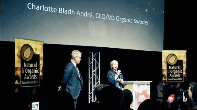 Organic Swedens VD får priset  ”The Organic Food Outstanding Achievement Award”