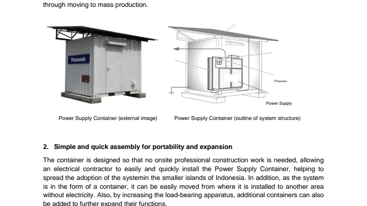 Panasonic Power Supply Container Fact Sheet