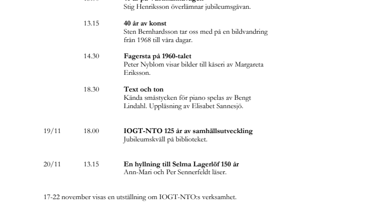 Biblioteket på Västmannavägen i Fagersta 40 år!