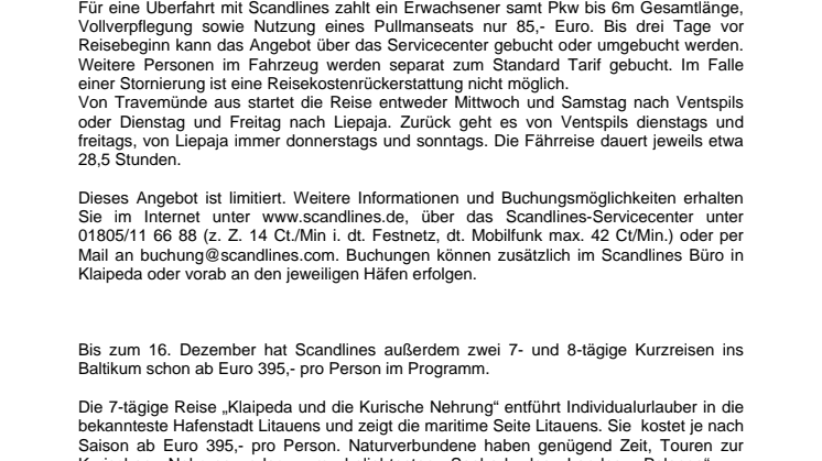 Nimm mich mit, Kapitän: Im Herbst mit Scandlines ins Baltikum