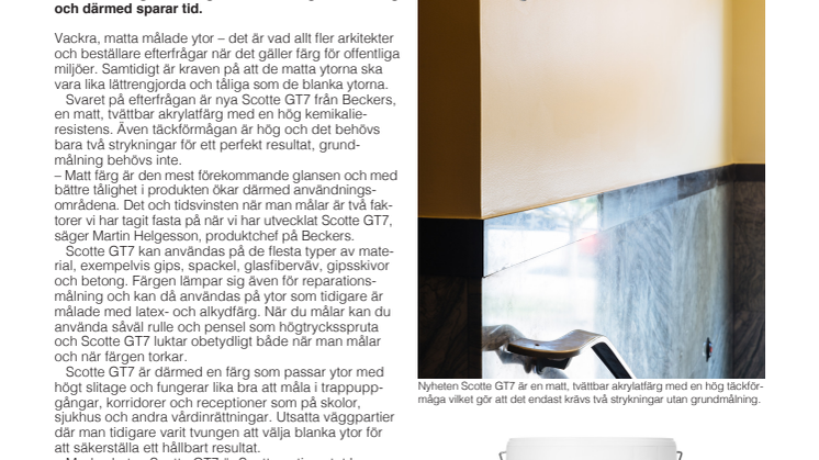 Spara arbetstid med ny matt grund- och täckfärg!