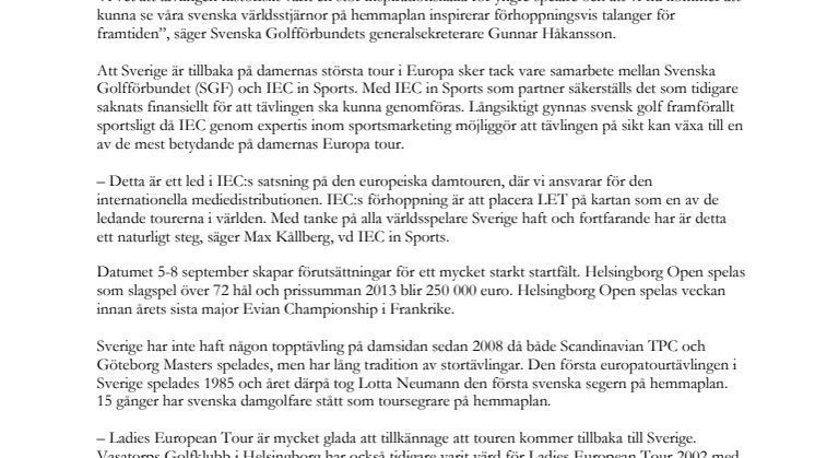 Helsingborg Open ny stortävling 2013
