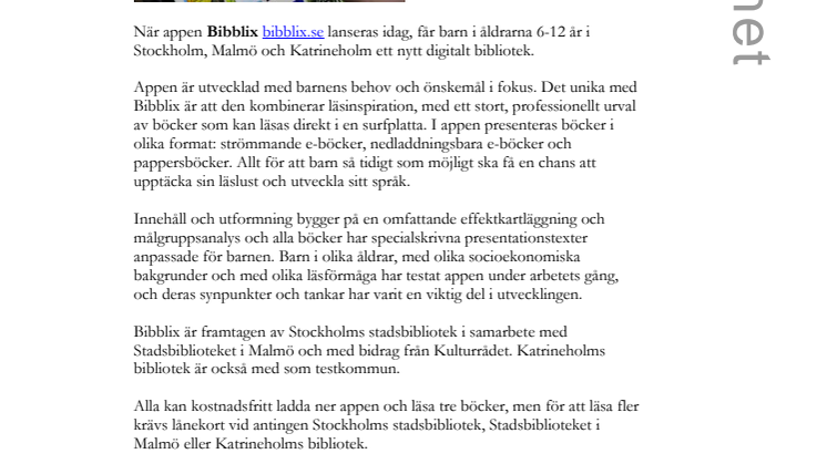 Nu lanseras Bibblix – ett unikt digitalt bibliotek för barn