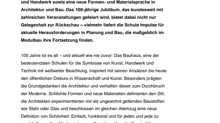 100 Jahre nach Bauhaus