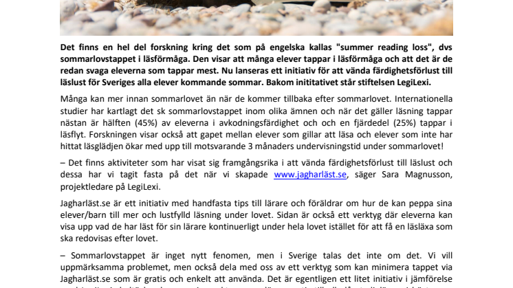 Sommarlov – från färdighetsförlust till läslust