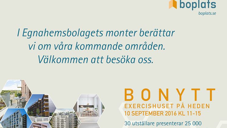 Bonytt mässa 10 september kl 11-15 i Exercishuset, Heden