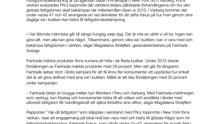 Fairtrade Fokus 2013 - Det här händer i Varberg