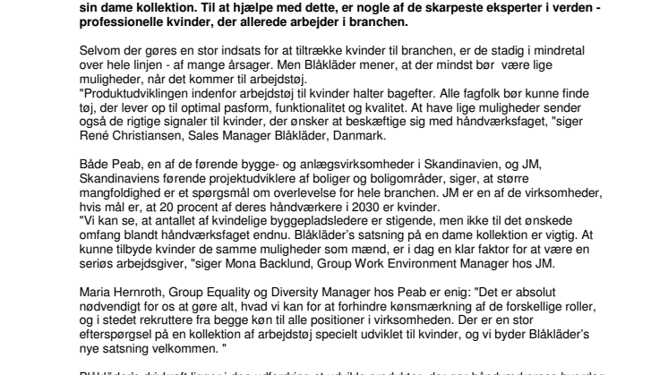 KVINDERNE OVERTAGER BLÅKLÄDER!