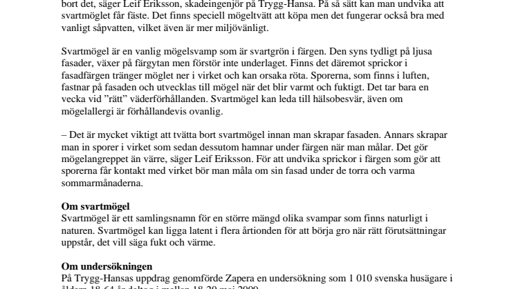 16 procent av svenska husägare drabbade av svartmögel