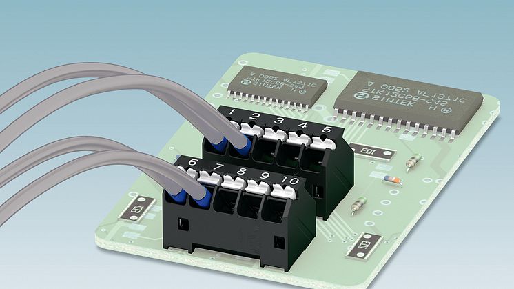 Angled PCB terminal block for THR processes