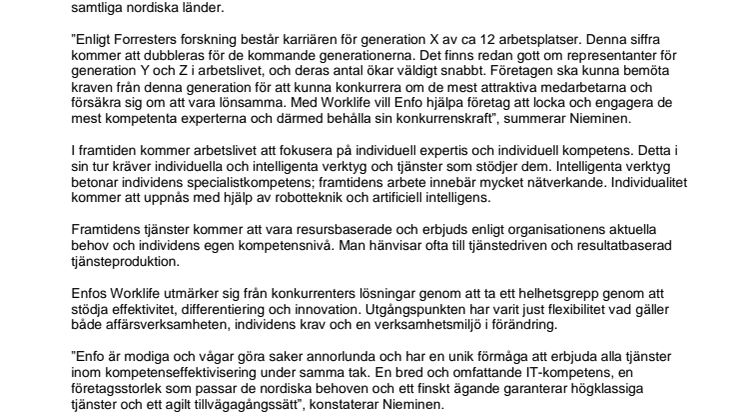 Ny roll för Enfos CIO Pete Nieminen 