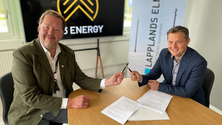 Pär Dunder, vd för W3 Energy och Tomas Ölvebring, vd för Lapplands Elnät AB.