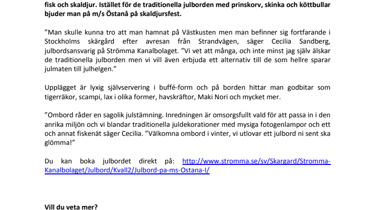 Frossa i Havets Läckerheter i jul!