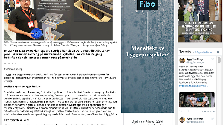  Flameguard visade upp innovativt brandskydd från TENMAT och det blev väl mottaget i Norge!
