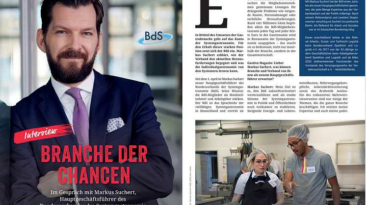 Branche der Chancen - BdS-Hauptgeschäftsführer Markus Suchert im Interview mit dem Magazin Gastivo
