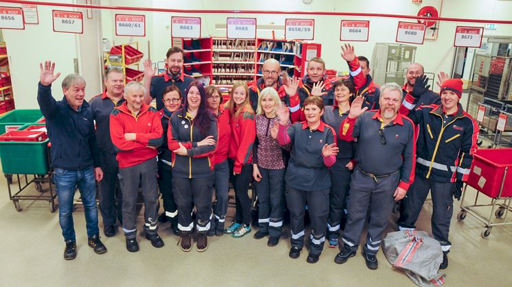 Mosjøen distribusjon. Birger Sjøvoll t.h. i fremste rekke.