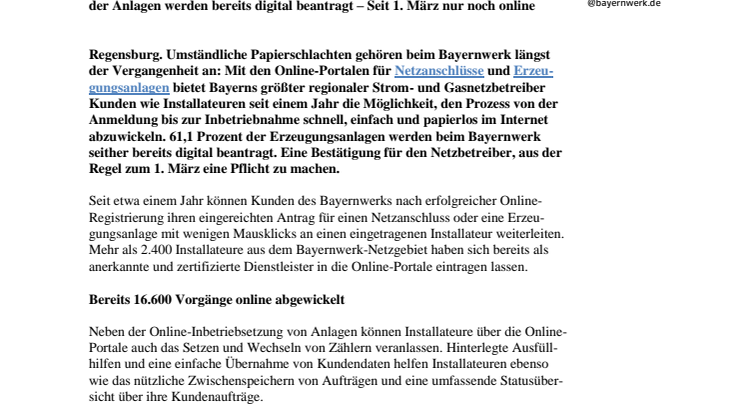 Erzeugungsanlagen online anmelden und in Betrieb setzen lassen