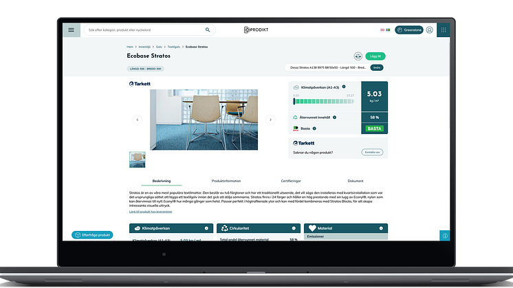 Prodikt strukturerar, beräknar och tydliggör de data som är viktiga för användarna. Användaren kan söka på exempelvis artikelnummer och få upp ett produktkort för just den produkt man överväger att använda.