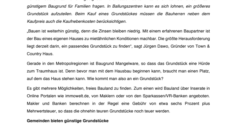 Kein Hausbau ohne Bauplatz – Tipps für die Grundstückssuche 