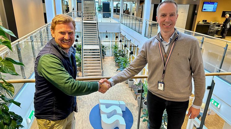 Kristoffer Adde, KAM i VB Gruppen og Per Pfister, ansvarlig for underleverandører og tekniske innkjøp i ISS Facility Services