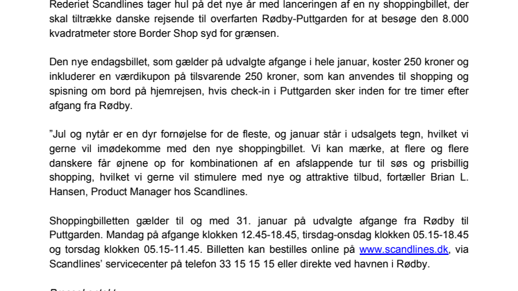 Ny shoppingbillet fra Scandlines giver fuld valuta for pengene