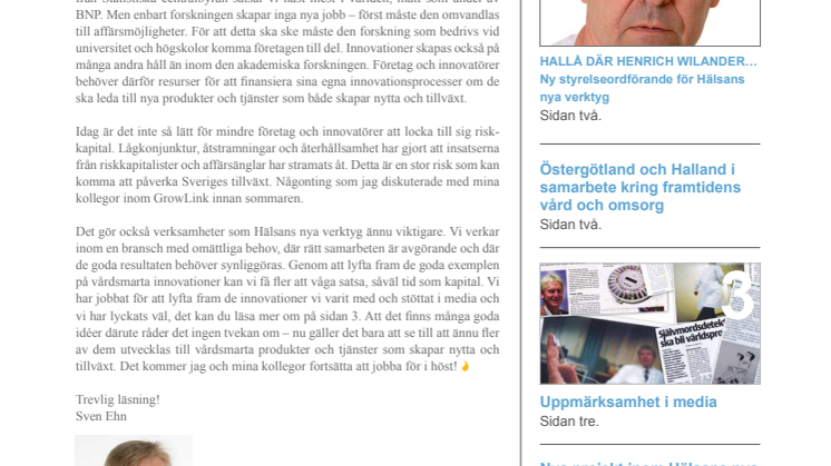 Nyhetsbrev från Hälsans nya verktyg 