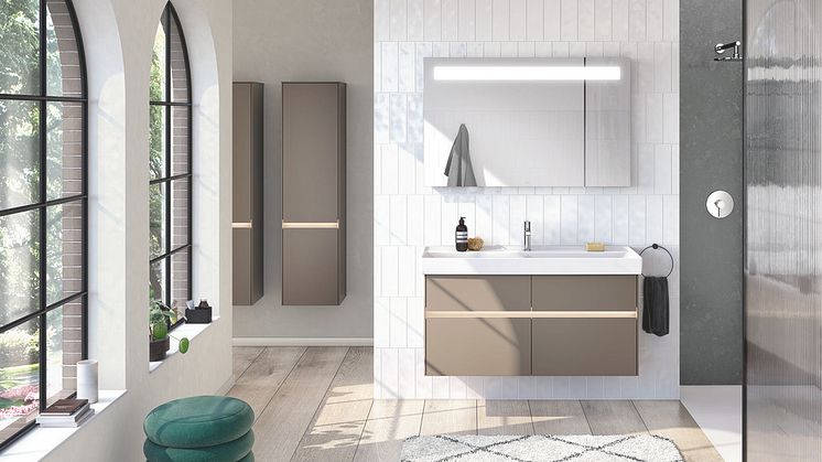 Badeværelsesmøbler i Collaro-serien fra Villeroy & Boch i farven Truffle Grey