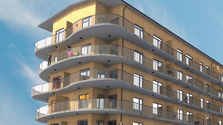 Pressinbjudan - Nu tar vi första sågtaget för stans högsta trähus - Kvarteret Mesanseglet