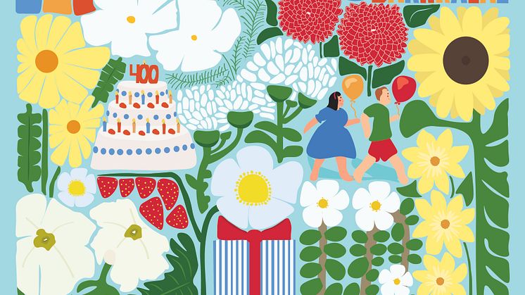 Ett av årets festliga kompositioner i årets blomsterprogram är barnkalas.